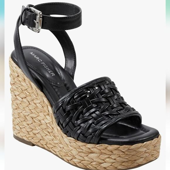 BRAND NEW MARC FISHER WOMEN's GODINA ESPADRILLE SQUARE TOE WEDGE SANDAL G1 - Picture 15 of 15